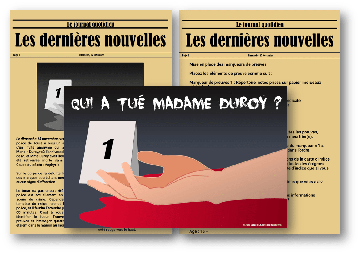 Cluedo Geant A Imprimer Meurtre Madame Duroy Escape Game Maison