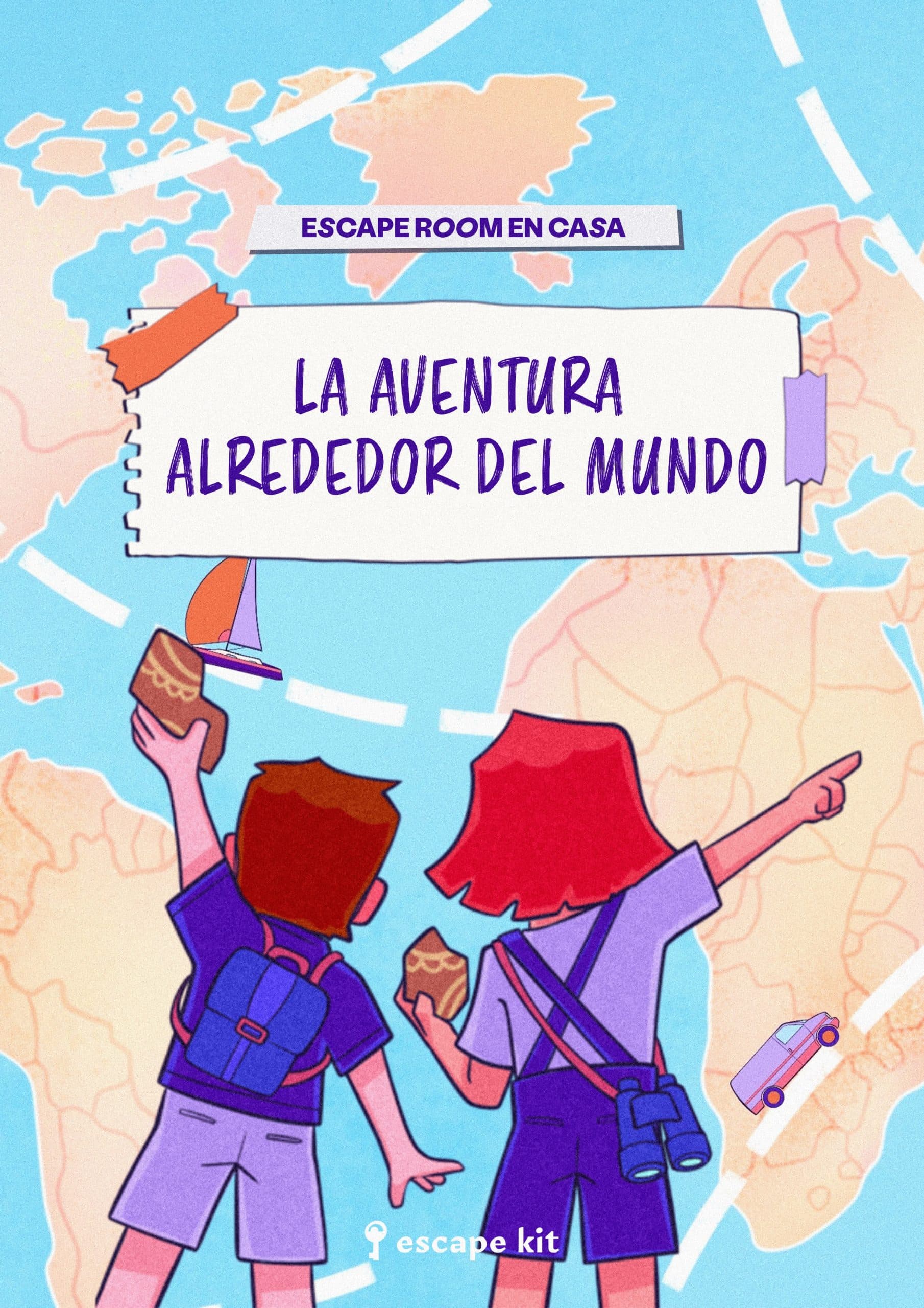 niños jugando escape room en casa con pistas