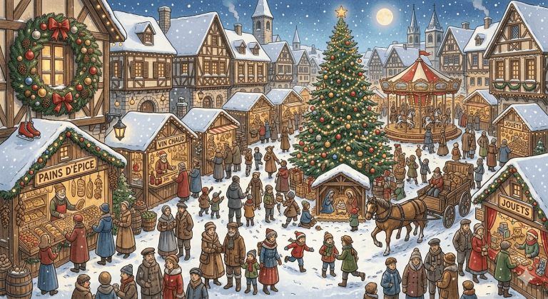 cherche et trouve marche de noel hiver